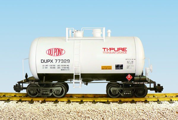 USA Trains R15209 G Gauge Dupont Beer Can Tank Car (Metal Wheels)