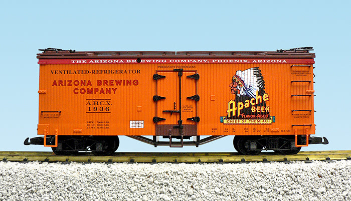USA Trains R16008B G Apache Beer U.S. Refrigerator Cars (Orange/ BC Red) #1935
