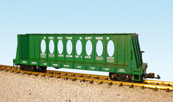 USA Trains R17401 G Burlington Northern Center I-Beam Flat Cars (Green)