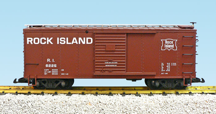 USA Trains R19104C G Rock Island Simulated Wood Box Car #6227