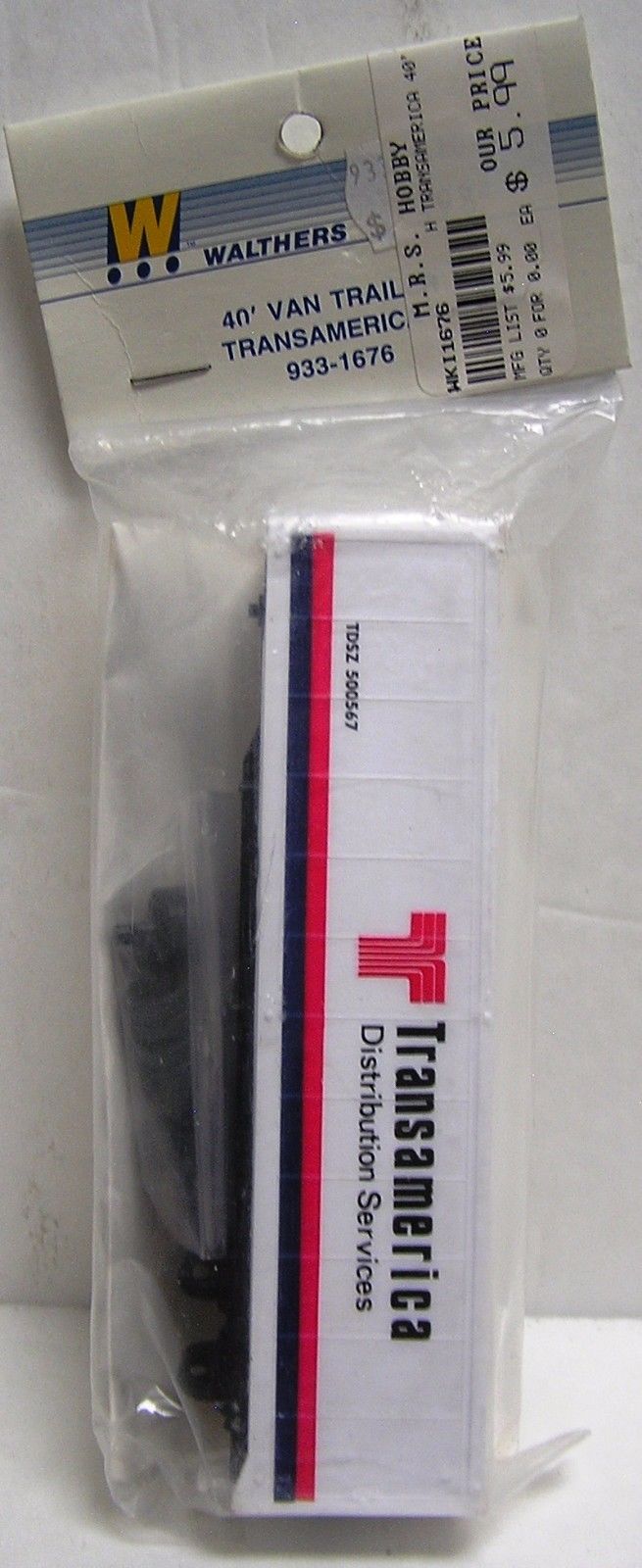 Walthers 933-1676 HO Transamerica Distribution Services 40' Van Trailer