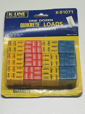K-Line K81071 O Quickrete Pallet Card Red (3), Yellow (6) and Blue (3)