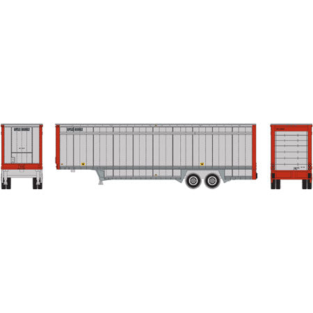 Athearn 6900 N UPS 40' Drop Sill Parcel Trailer,Red Ends #86962