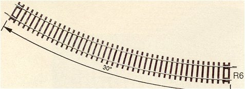 Roco 42426 HO R6 Curve, r 604.4 mm 30° Track