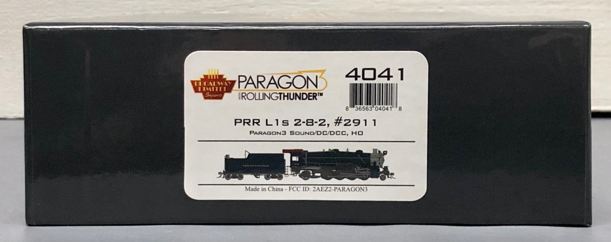 Broadway Limited 4041 HO PRR Class L1s 2-8-2 Pre-1946 #2911 w/Paragon 3 Sound