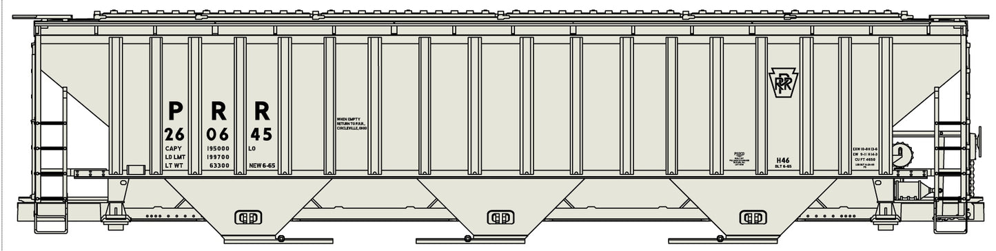 Accurail 6532 HO Pennsylvania PS 3-Bay Covered Hopper