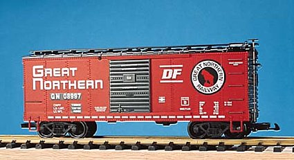 USA Trains R19056D G Great Northern Simulated Steel Box Car (Red/Black) #08998