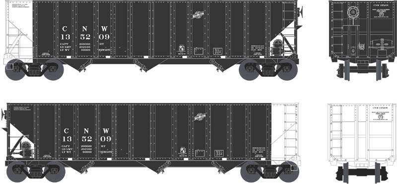 Bowser 41701 HO Chicago & North Western RTR 100 Ton Hopper Car #135233