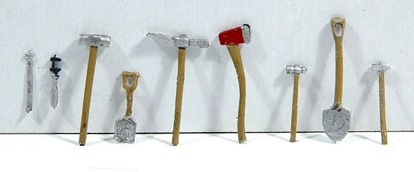 Durango Press 139 HO Assorted Tools Undecorated White Metal Part (Set of 8)
