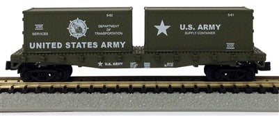 Model Power 84055 N U.S. Army 50' Flat Car with Container