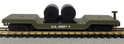 Model Power 84114 N 40' Depressed Center Flatcar w/Cable Reels US Army