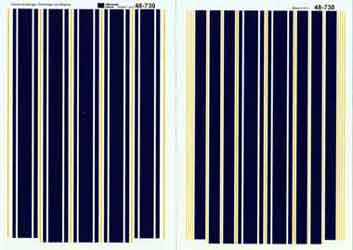Microscale 48-730 O CG Streamlined Passenger Car Stripes Decal Sheet