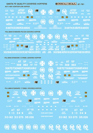 Microscale 60-791 N 1990+ SF Quality Freight Cars Covered Hoppers Decal Sheet