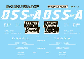 Microscale 60-4112 N DSS&A 50' Double Door Boxcar Waterslide Decal Sheet