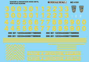 Microscale 60-4191 N 1996+ BAR Hood Units Iron Road Scheme Decal Sheet