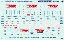 Microscale 60-4199 N 1990+ Nations Way 28' Trailers & Tractors Decal Sheets