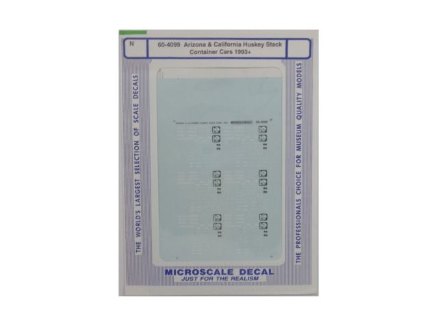 Microscale 60-4099 N 1993+ Arizona & California Husky Stack Car Decal Sheet