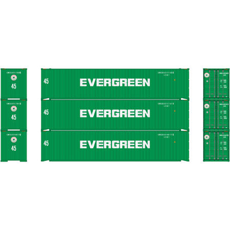 Athearn 14281 HO Evergreen 45' Container Ready-To-Run (3)