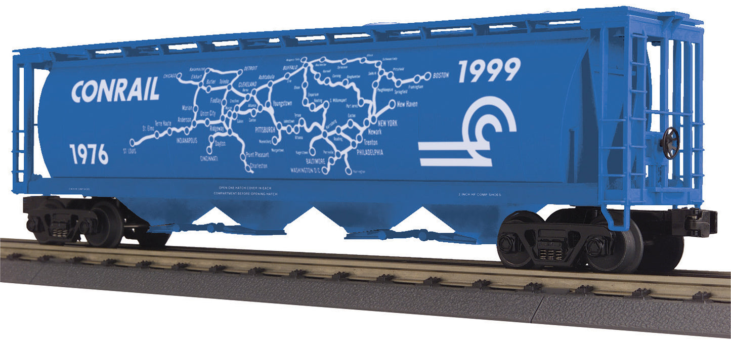 MTH 30-75597 O Conrail (Map) 4-Bay Cylindrical Hopper Car #1976