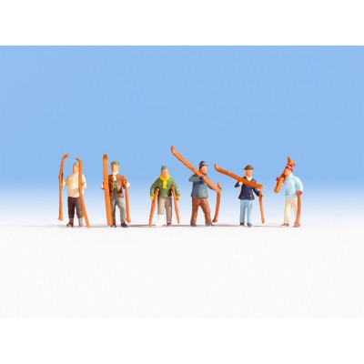 Noch 15829 HO Skiers Walking Figures (Set of 6)