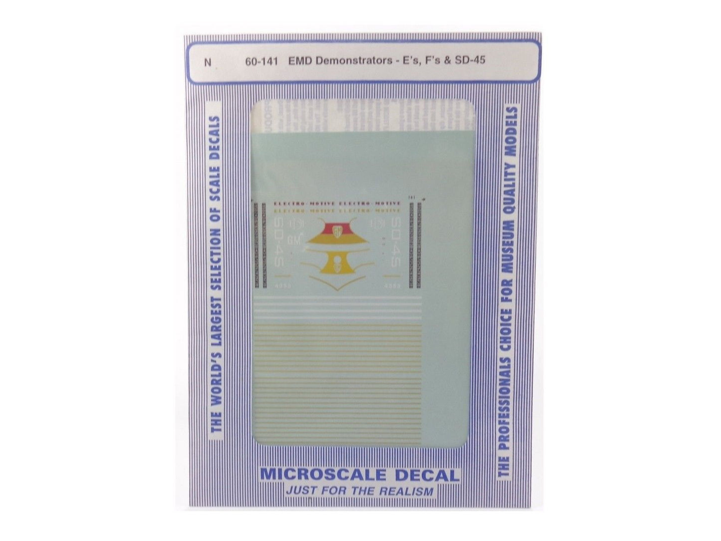 Microscale 60-141 N EMD E F & SD-45 Demonstrators Waterslide Decal Sheet