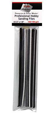Alpha Abrasives 0305 1/8" x 5 3/4" Coarse Professional Sanding File (Pack of 12)