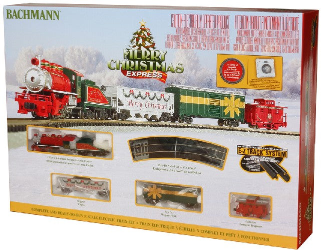 Bachmann 24027 Merry Christmas Express N Gauge Steam Starter Freight Train Set