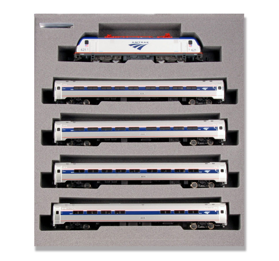 Kato 106-8001-DCC N ACS-64 & Amfleet I Phase VI Bookcase Set w/DCC