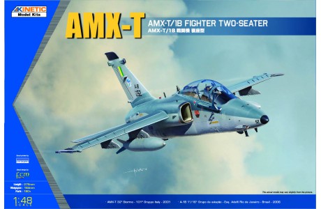 Kinetic 48027 1:48 AMX-T/1B Two-Seater Fighter Military Aircraft Plane Kit