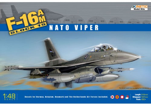 Kinetic Model 48002 1:48 F-16Am Block 15 NATO Military Aircraft Plane Model Kit