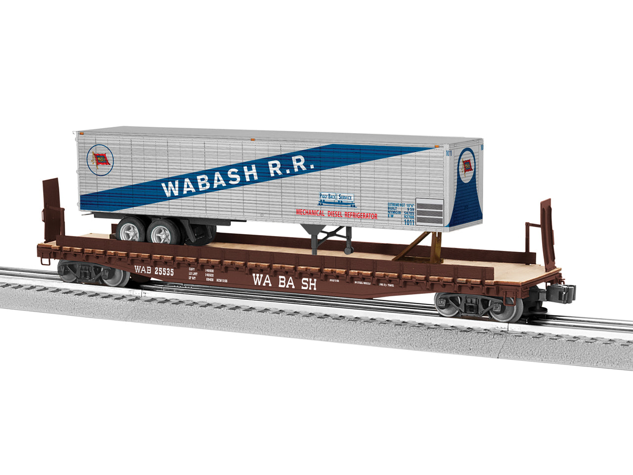 Lionel 6-84878 O Gauge Wabash PS-4 w/ 40' Trailer Load #25535