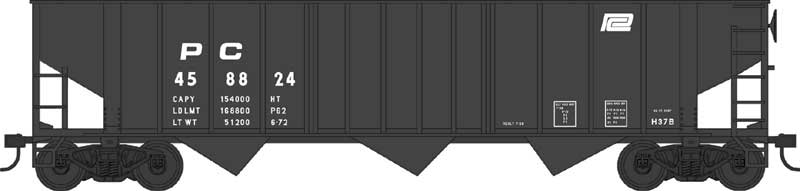 Bowser 42941 HO Penn Central H37B 70-Ton 13-Panel 3-Bay Hopper #458824