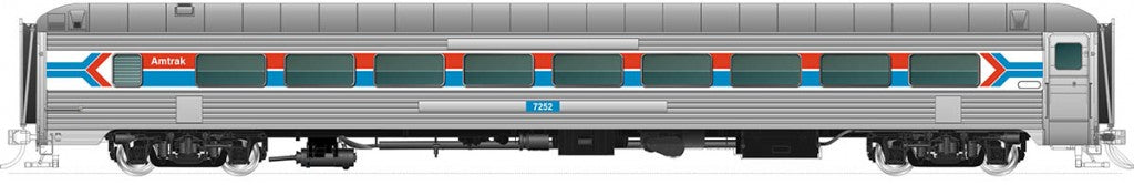 Rapido Trains 17145 HO Amtrak NH Parlor Car 72-Seat Coach – Phase I (no skirts)