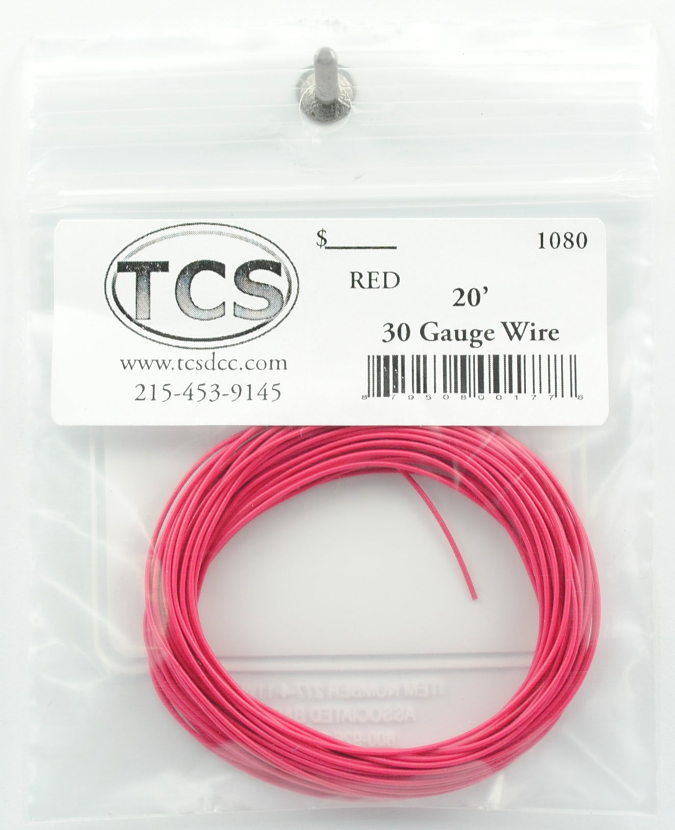 Train Control Systems 1080 Red 20' of 30 Gauge Wire