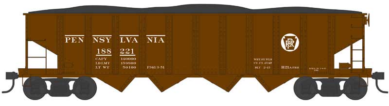 Bowser 43029 HO Pennsylvania Circle w/Sawtooth H21a 4-Bay Hopper Car #188422