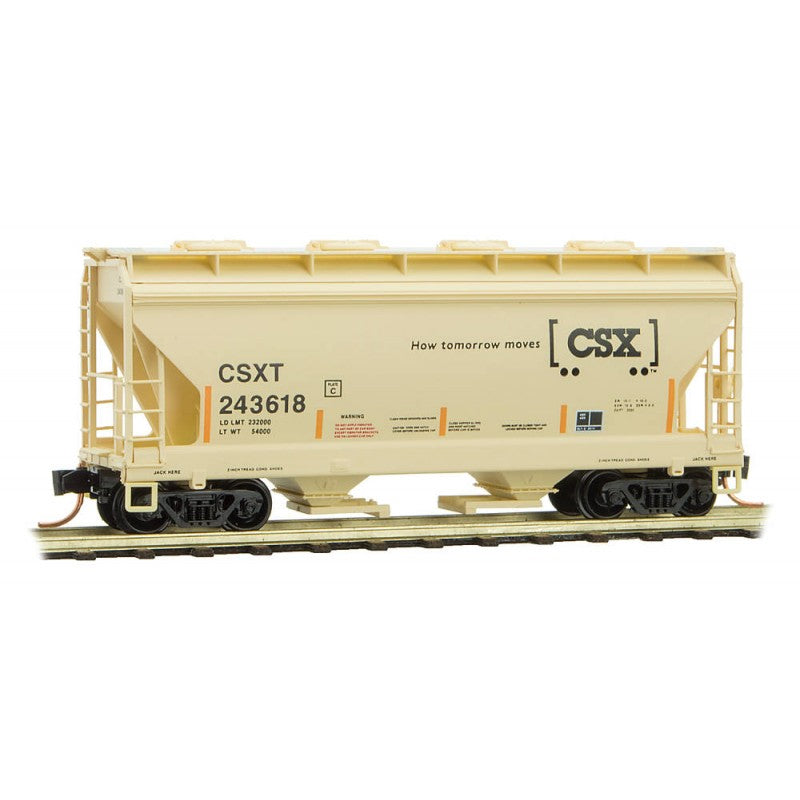 Micro-Trains 09200390 N CSX 2 Bay ACF Center Flow Covered Hopper #243618