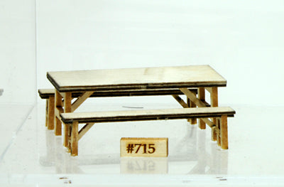 Banta Model Works 715 O Mess Hall Table and Bench