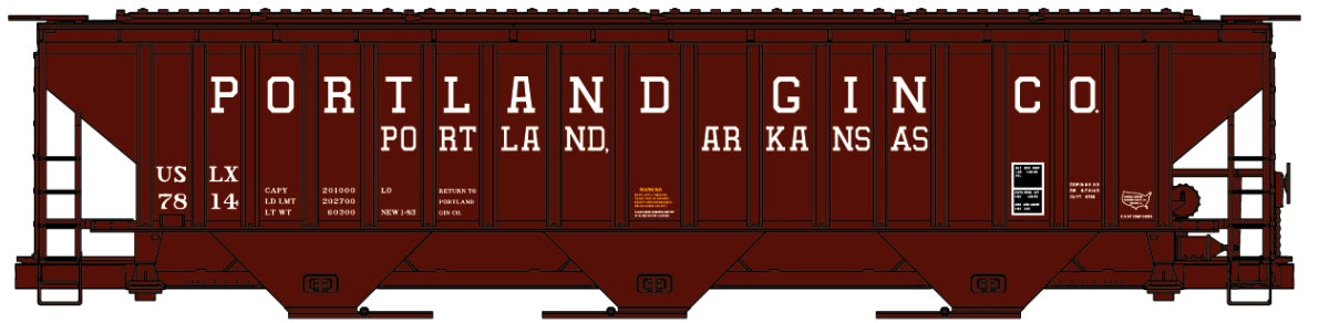 Accurail 81022 HO Portland Gin PS 4750 Pullman Covered Grain Hopper # 7814 Kit