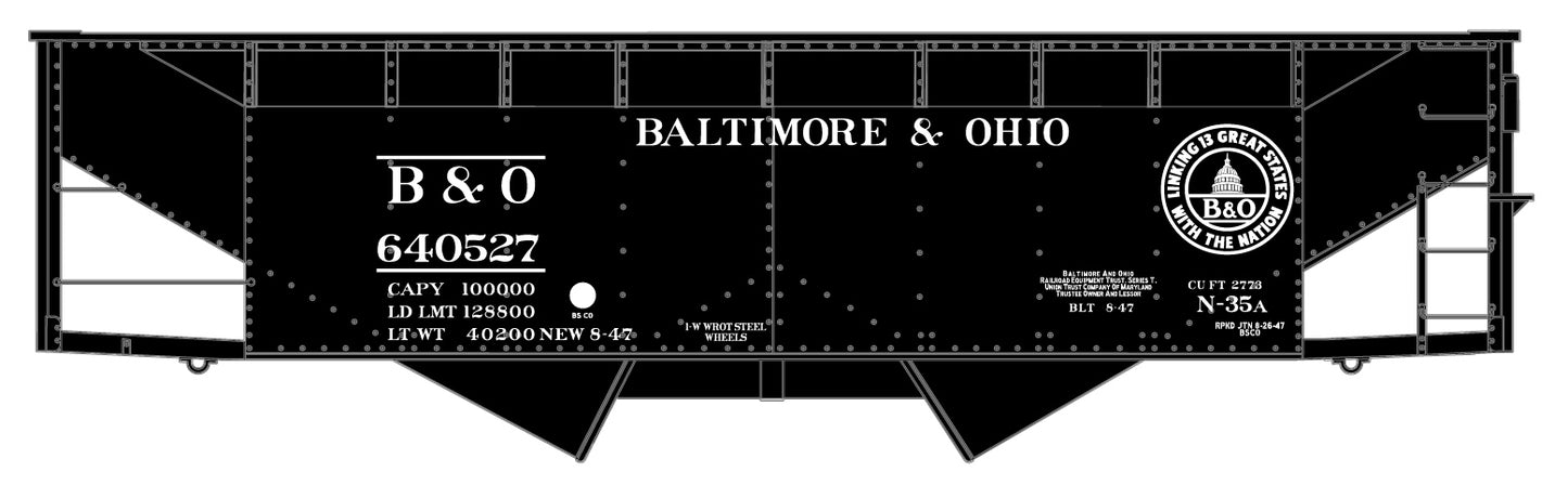 Accurail 7737 HO Baltimore & Ohio 7700 Series 50-Ton Offset Twin Hopper #640527
