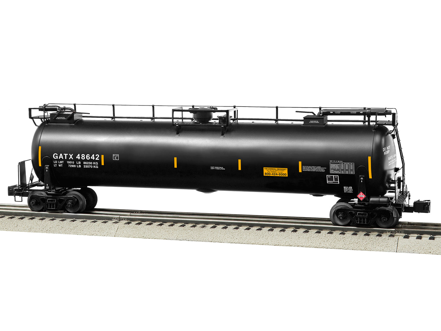 Lionel 6-85149 O GATX Tank Train Car Black #48642