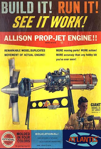 Atlantis Models H1551 1:10 Allison Turbo Prop Engine 501-D13 Plastic Model Parts