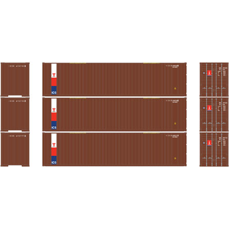 Athearn 29191 HO TransAm 40' Rib Container with Flat Panel (Pack of 3)