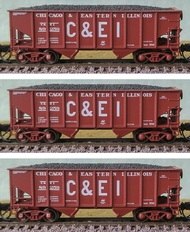 Bluford Shops 65103 N Chicago & Eastern Illinois 8-Panel 2-Bay Hopper (3)