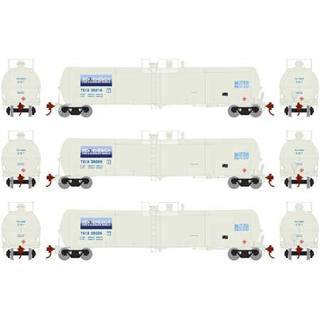 Athearn 28261 HO TEIX RTR 30,000 Gallon White Ethanol Tank Car #2 (Set of 3)
