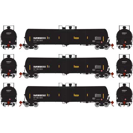 Athearn 28268 HO UTLX RTR 30,000 Gallon Black Ethanol Tank Car #1 (Set of 3)
