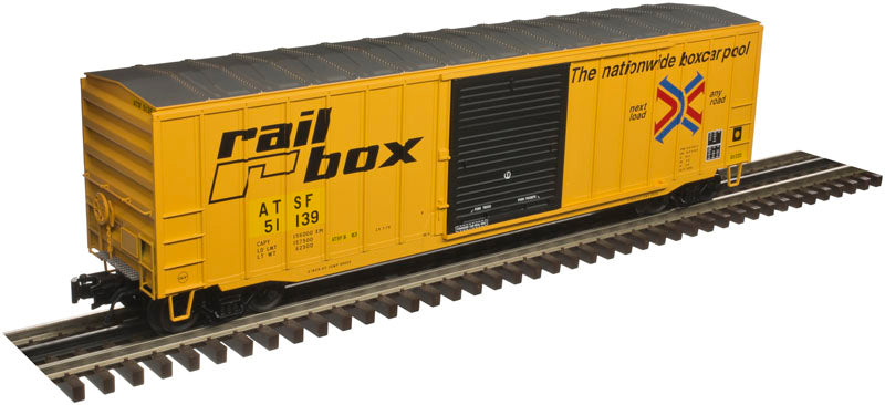 Atlas 2001047 O Santa Fe Trainman 3-Rail 50’6” Yellow/Black Box Car #51139