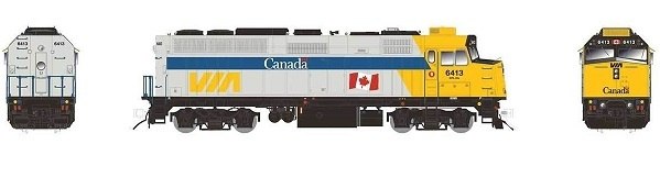 Rapido Trains 80551 HO VIA Rail Canada F40PH-2D Diesel Loco Sound/DC/DCC #6413