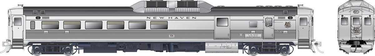 Rapido Trains 16639 HO New Haven Budd RDC-3 Phase Ib Diesel Locomotive #127