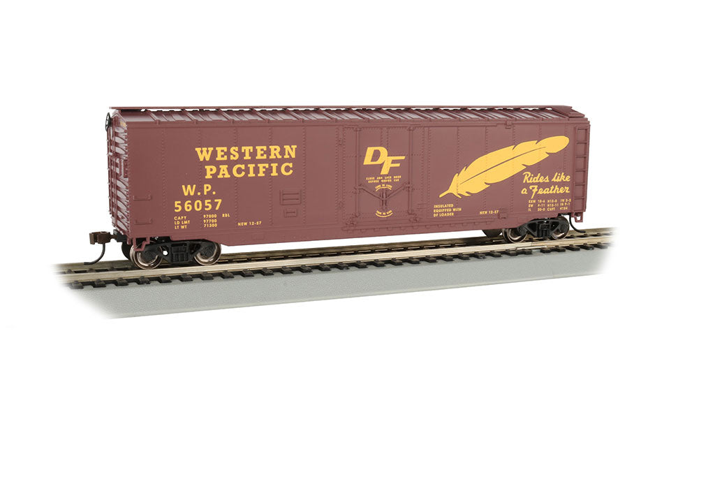 Bachmann 18033 HO Western Pacific (Feather Car) 50' Plug Door Box Car