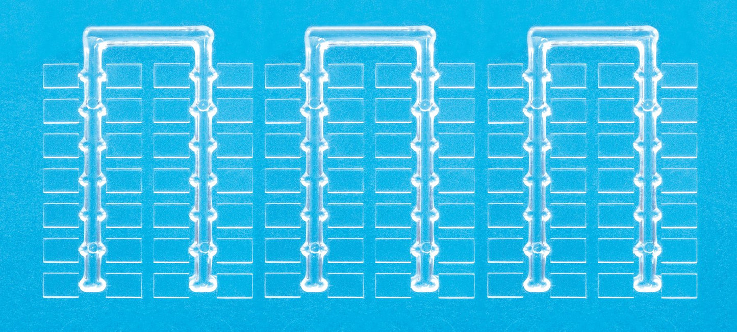 Preiser 97000 HO 3/8" x 1/4" Clear Base Plates (Pack of 84)